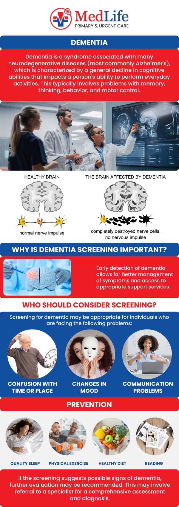 Common questions asked by patients: What is dementia, and how does it affect the brain? What are the common signs and symptoms of dementia? What causes dementia to develop? How is dementia diagnosed? For more information, contact us or request an appointment online. We are conveniently located at 4038 Winder Hwy, Flowery Branch, GA 30542. We serve patients from Flowery Branch GA, Oakwood GA, Gainesville GA, Braselton GA, Buford GA, Sugar Hill GA, and surrounding areas.