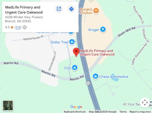 Directions From Your Location to MedLife Primary and Urgent Care in Flowery Branch, GA
